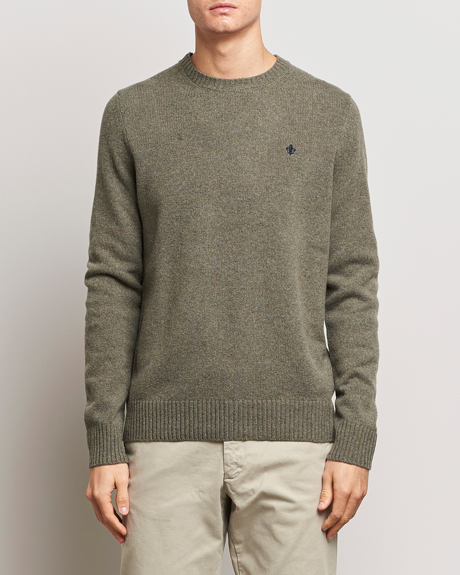 Hombres | Jerséis y prendas de punto | Morris | Newton Crew Neck Olive