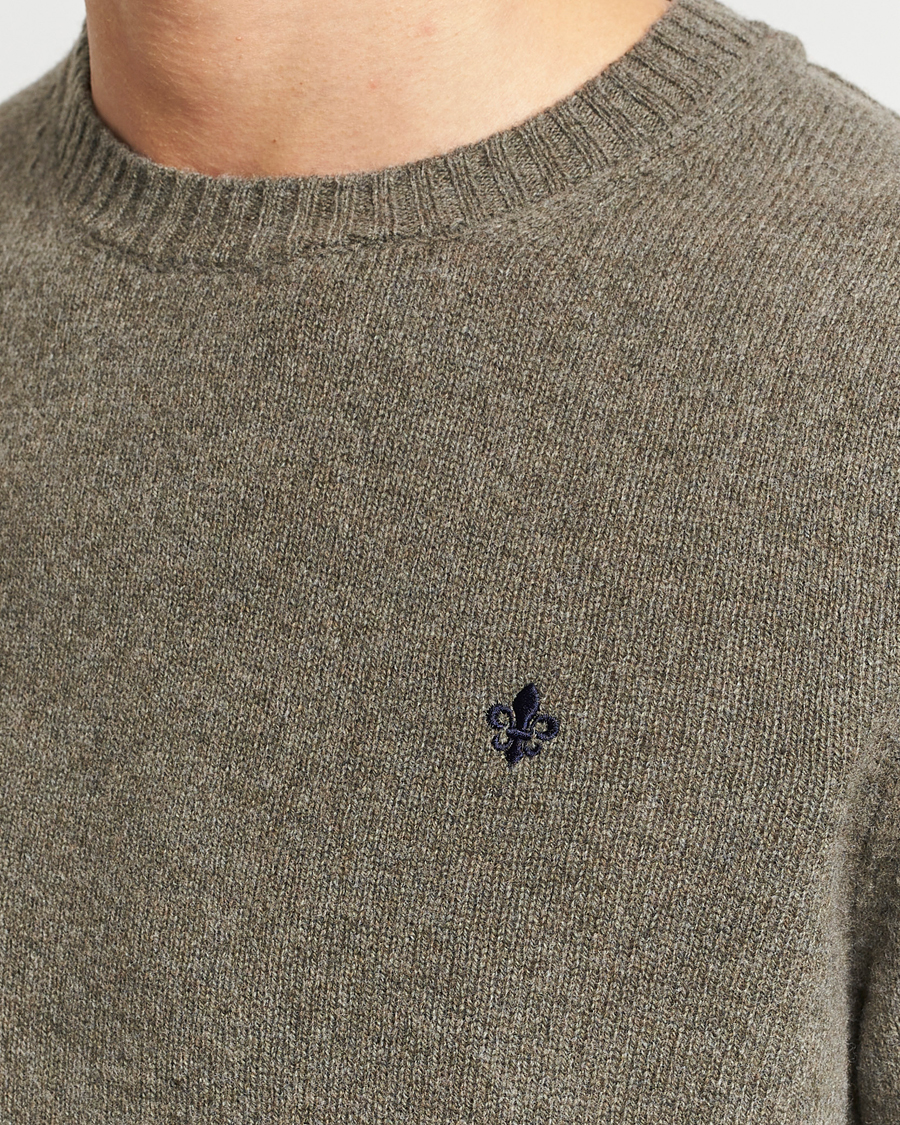 Hombres | Jerséis y prendas de punto | Morris | Newton Crew Neck Olive