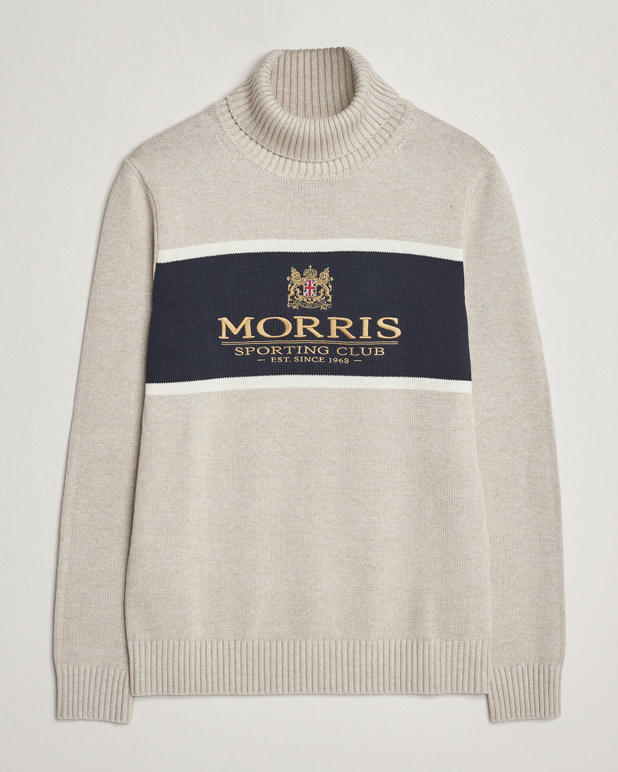 Hombres | Jerséis y prendas de punto | Morris | Trevor Logo Rollneck Khaki