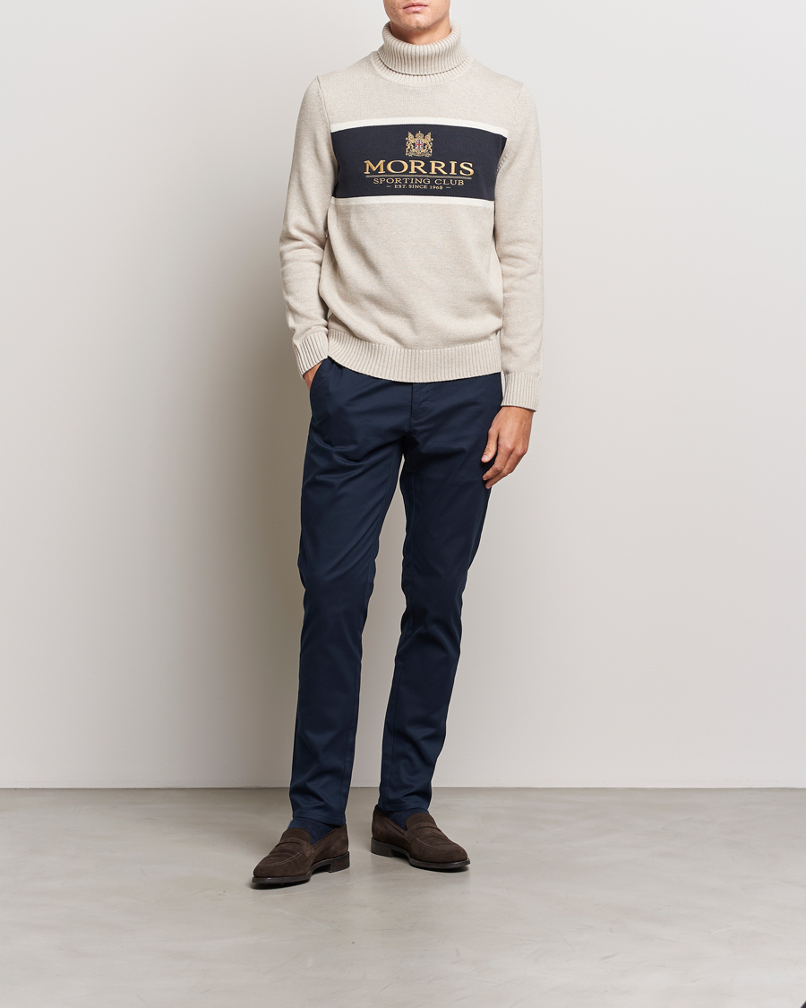 Hombres | Jerséis y prendas de punto | Morris | Trevor Logo Rollneck Khaki