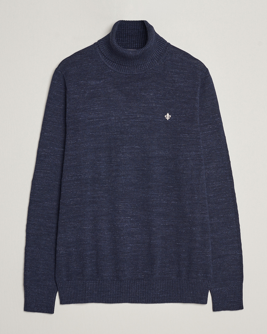 Hombres | Jerséis y prendas de punto | Morris | Randal Heavy Cotton Rollneck Navy