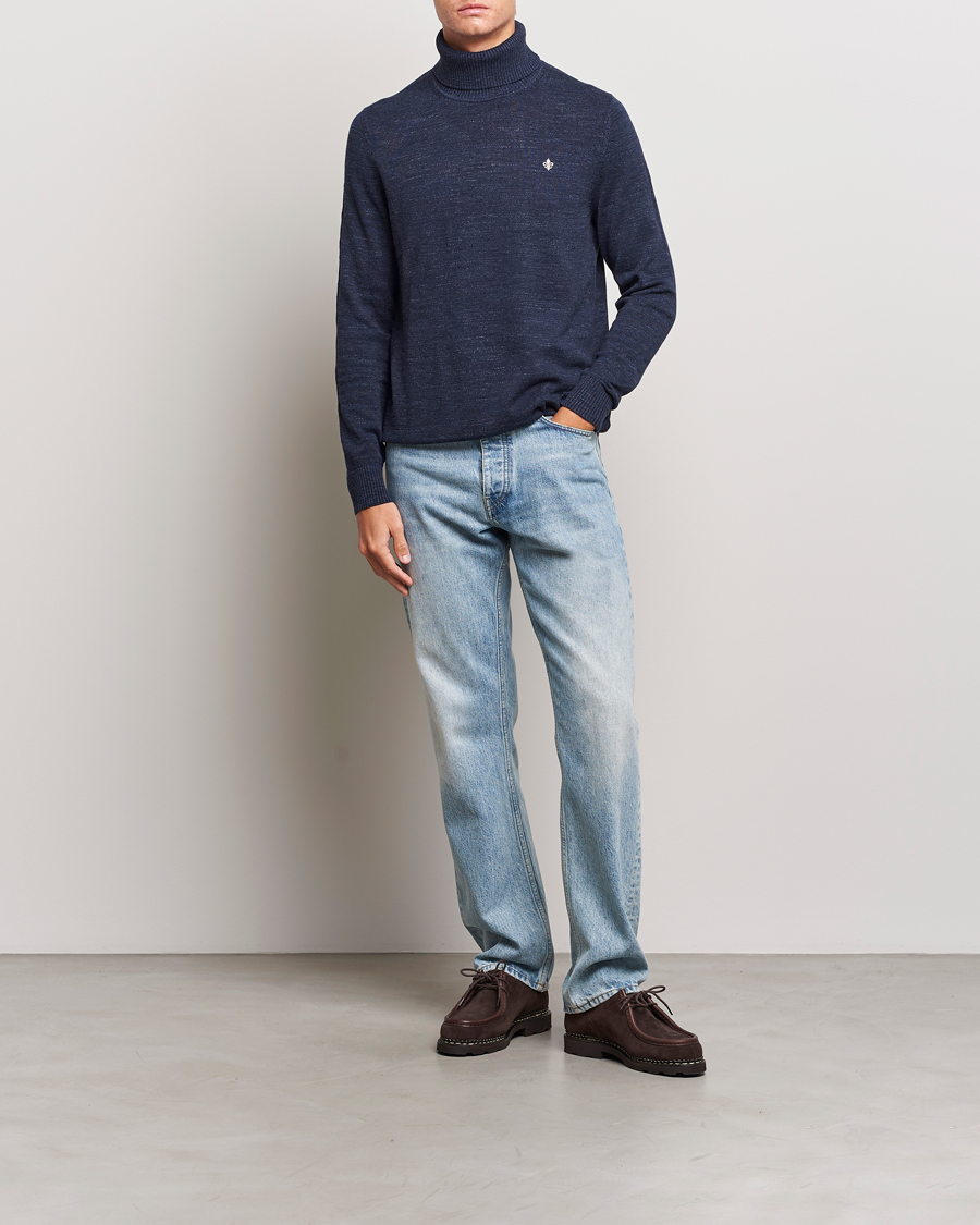 Hombres | Jerséis y prendas de punto | Morris | Randal Heavy Cotton Rollneck Navy