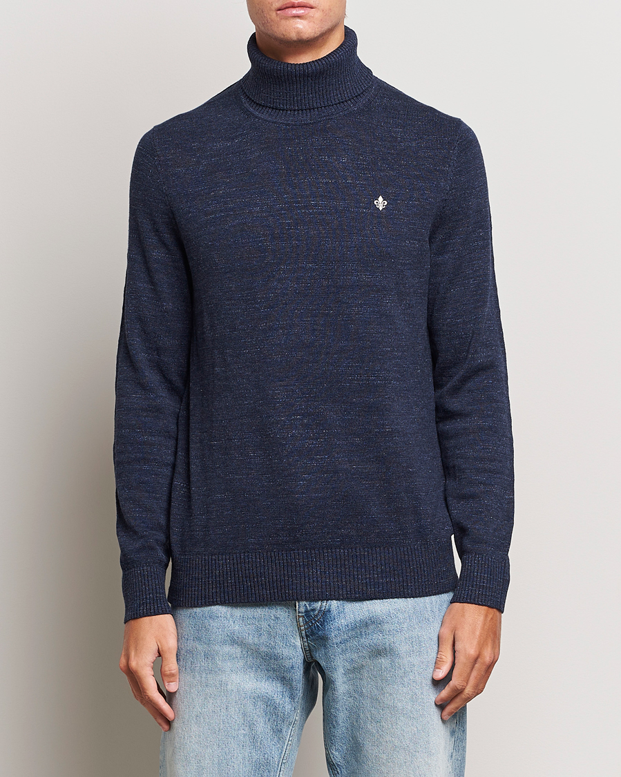 Hombres | Jerséis y prendas de punto | Morris | Randal Heavy Cotton Rollneck Navy