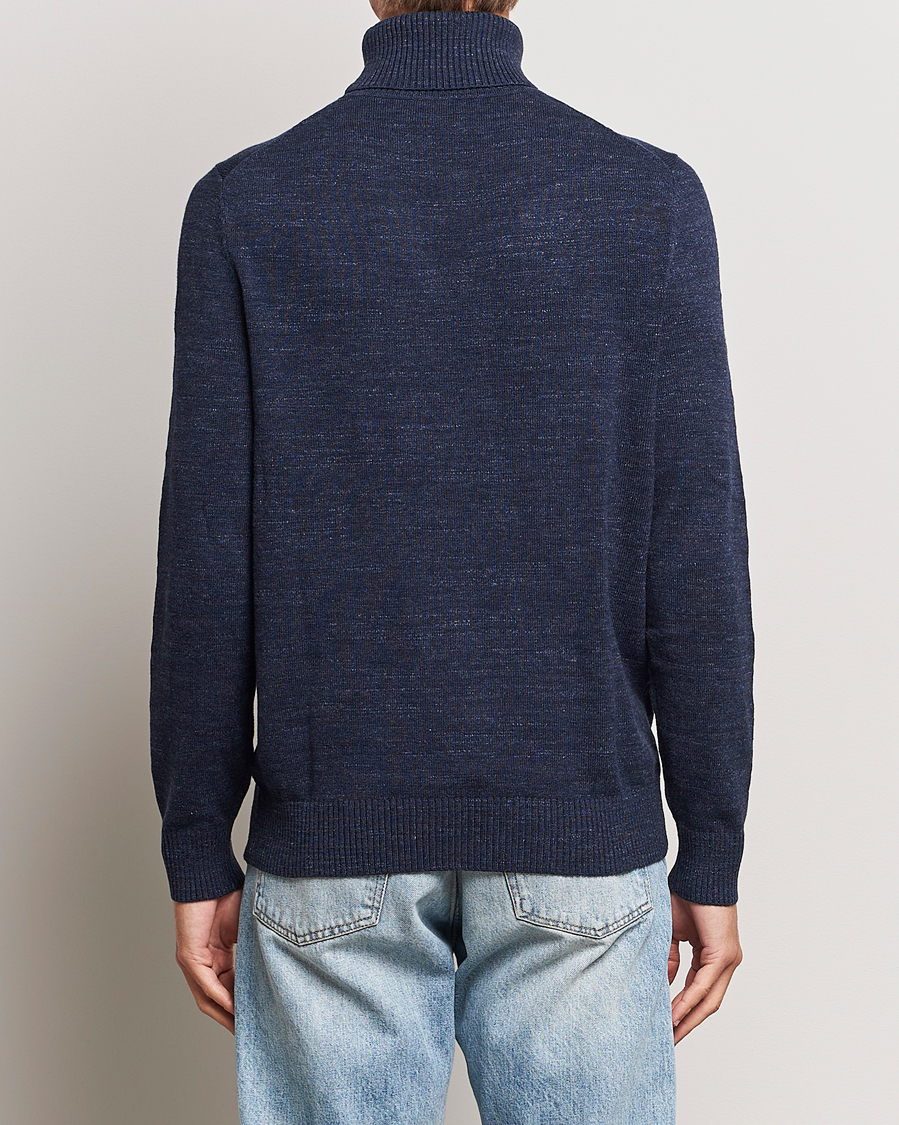 Hombres | Jerséis y prendas de punto | Morris | Randal Heavy Cotton Rollneck Navy