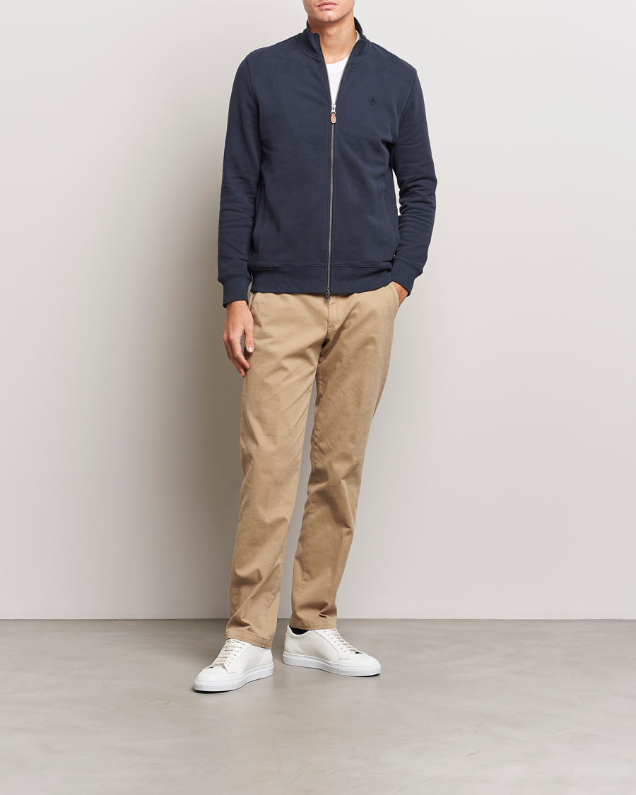 Hombres | Jerséis y prendas de punto | Morris | Warren Sweat Zip Cardigan Old Blue
