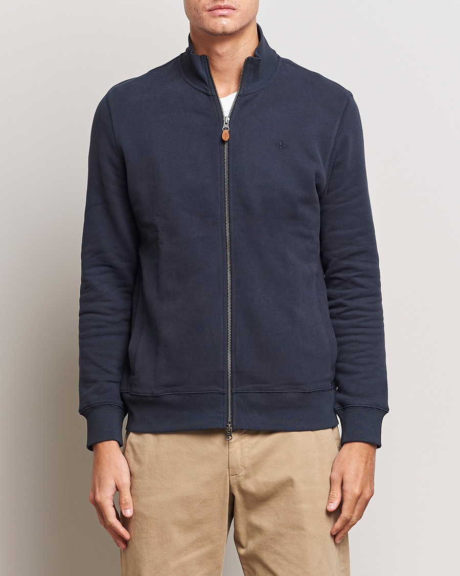 Hombres | Jerséis y prendas de punto | Morris | Warren Sweat Zip Cardigan Old Blue