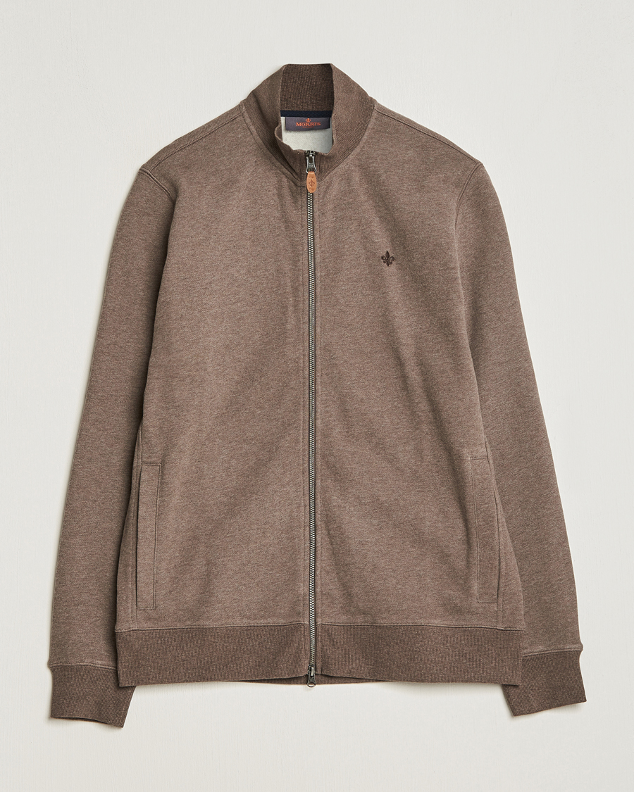 Hombres | Jerséis y prendas de punto | Morris | Warren Sweat Zip Cardigan Brown