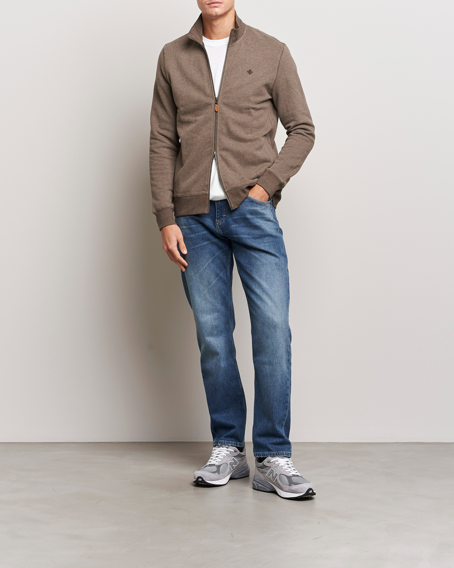 Hombres | Jerséis y prendas de punto | Morris | Warren Sweat Zip Cardigan Brown