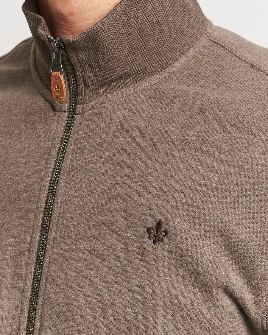 Hombres | Jerséis y prendas de punto | Morris | Warren Sweat Zip Cardigan Brown