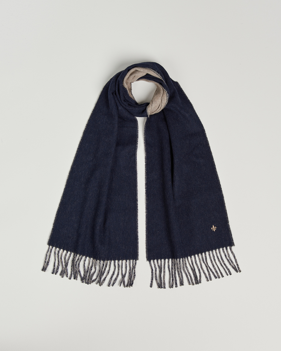 Hombres | Morris Double Face Wool Scarf Navy | Morris | Double Face Wool Scarf Navy