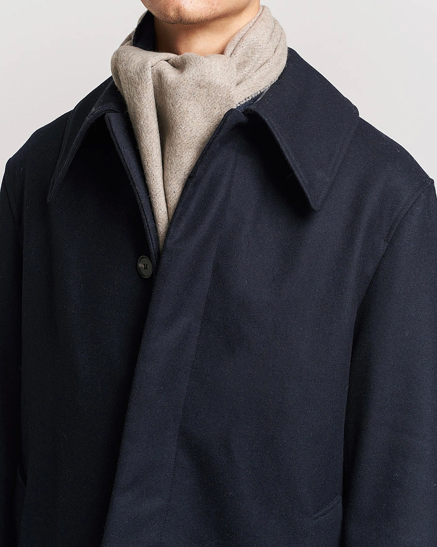 Hombres |  | Morris | Double Face Wool Scarf Navy