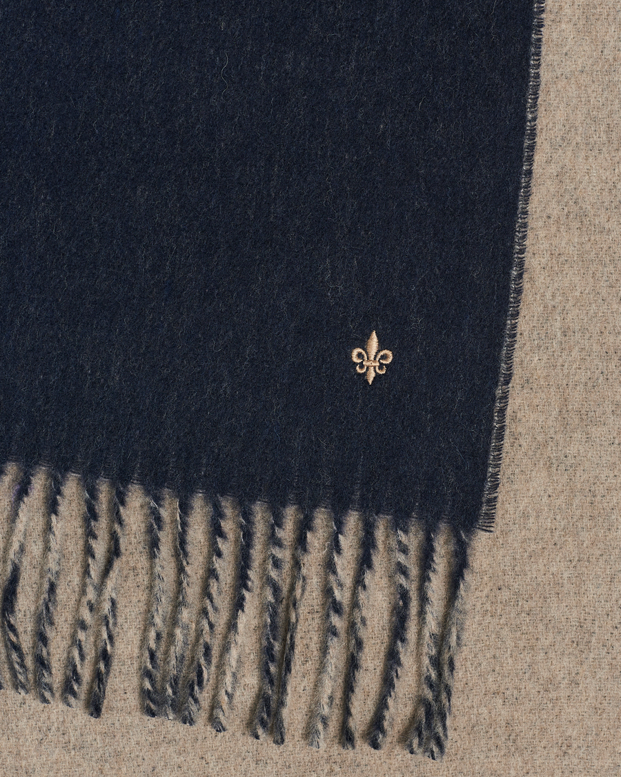 Hombres | Morris Double Face Wool Scarf Navy | Morris | Double Face Wool Scarf Navy