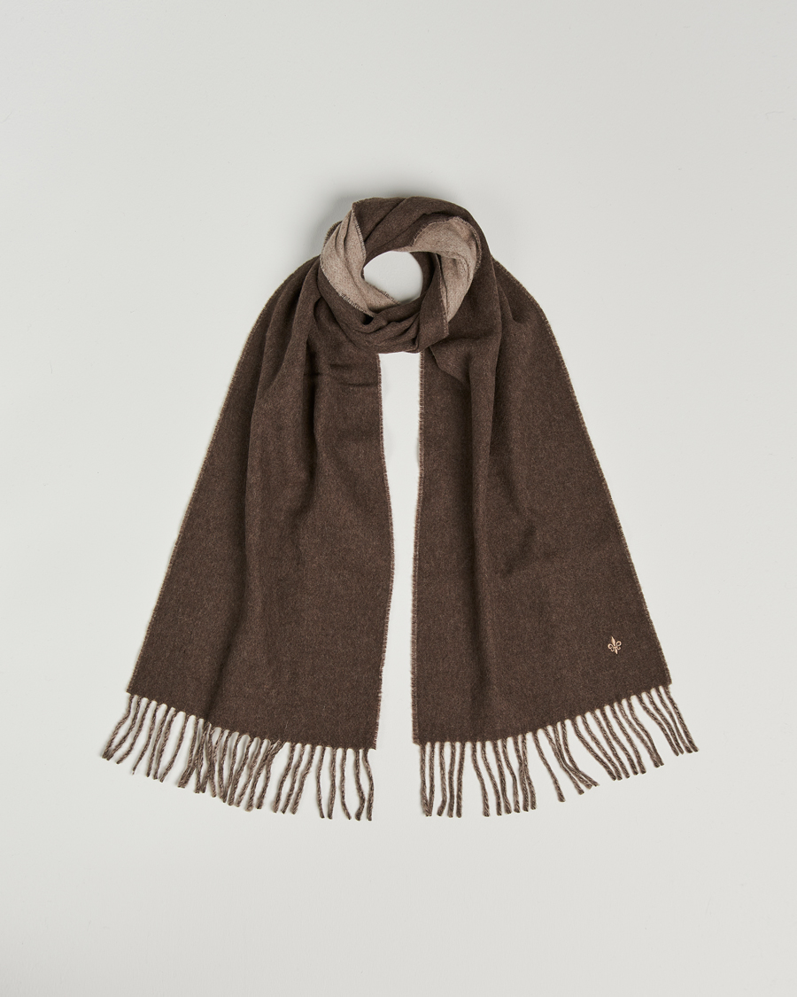 Hombres | Morris Double Face Wool Scarf Brown | Morris | Double Face Wool Scarf Brown