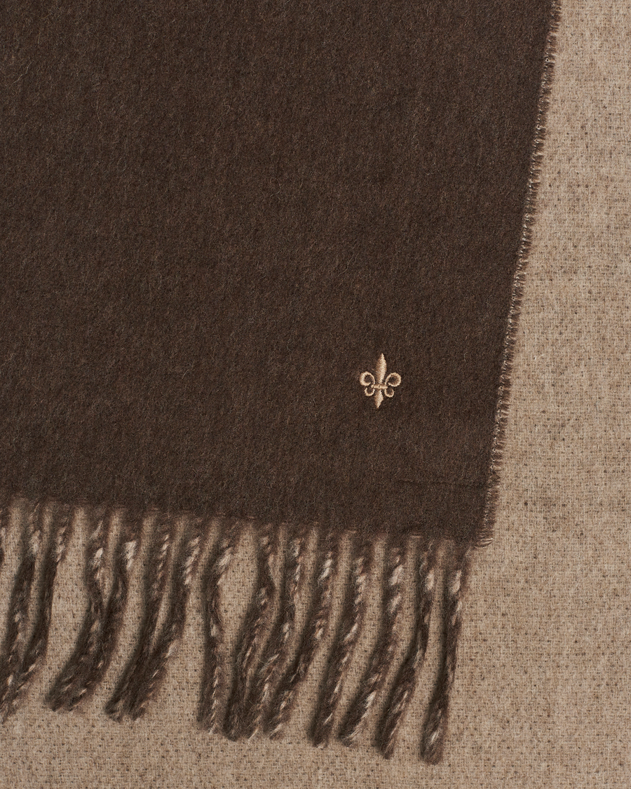Hombres | Morris Double Face Wool Scarf Brown | Morris | Double Face Wool Scarf Brown