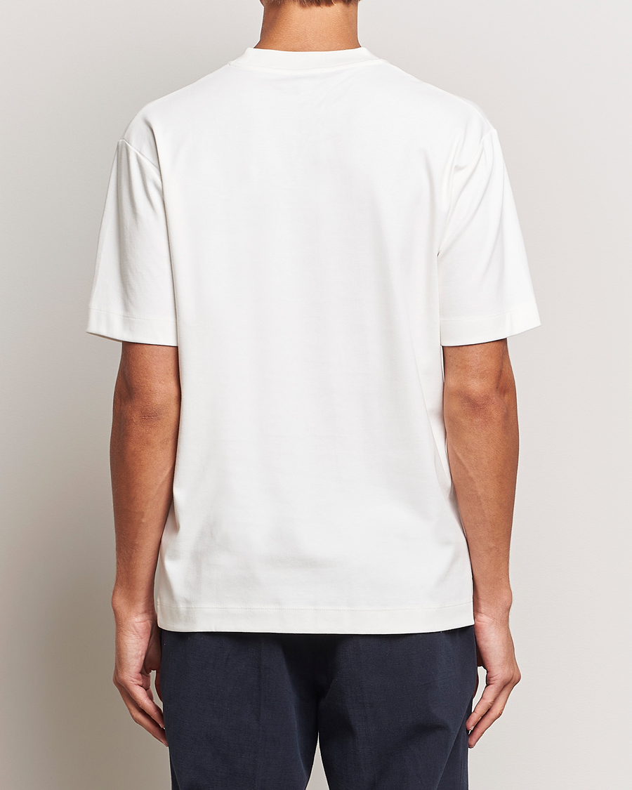 Hombres | Camisetas | Sunspel | Heavyweight Mock Neck T-Shirt Ecru