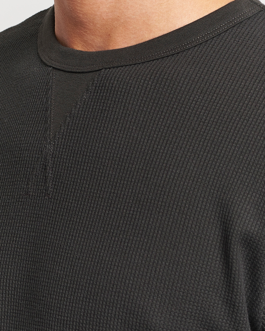 Hombres | Camisetas | Sunspel | Long Sleeve Waffle T-Shirt Coffee