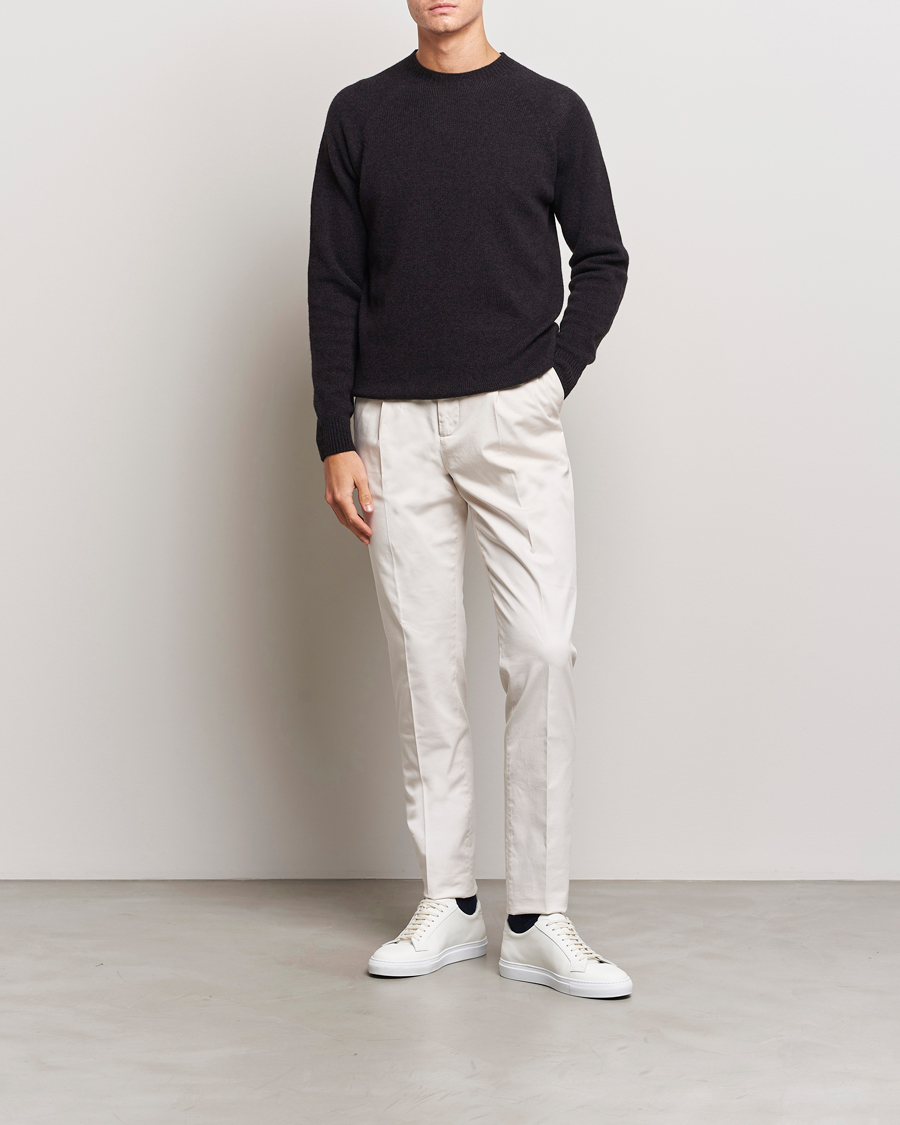 Hombres | Jerséis y prendas de punto | Sunspel | Lambswool Crewneck Coffee Twist