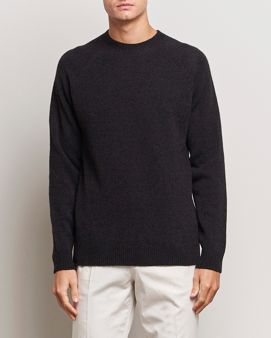 Hombres | Jerséis y prendas de punto | Sunspel | Lambswool Crewneck Coffee Twist