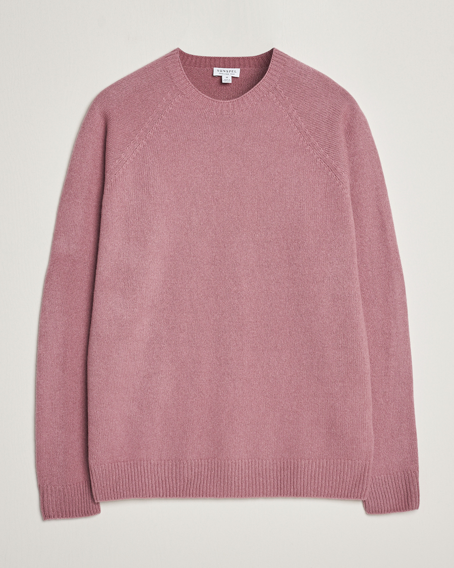 Hombres | Jerséis y prendas de punto | Sunspel | Lambswool Crewneck Vintage Pink