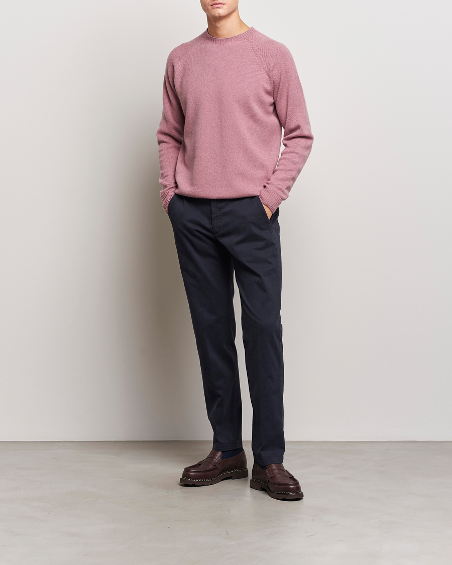 Hombres | Jerséis y prendas de punto | Sunspel | Lambswool Crewneck Vintage Pink
