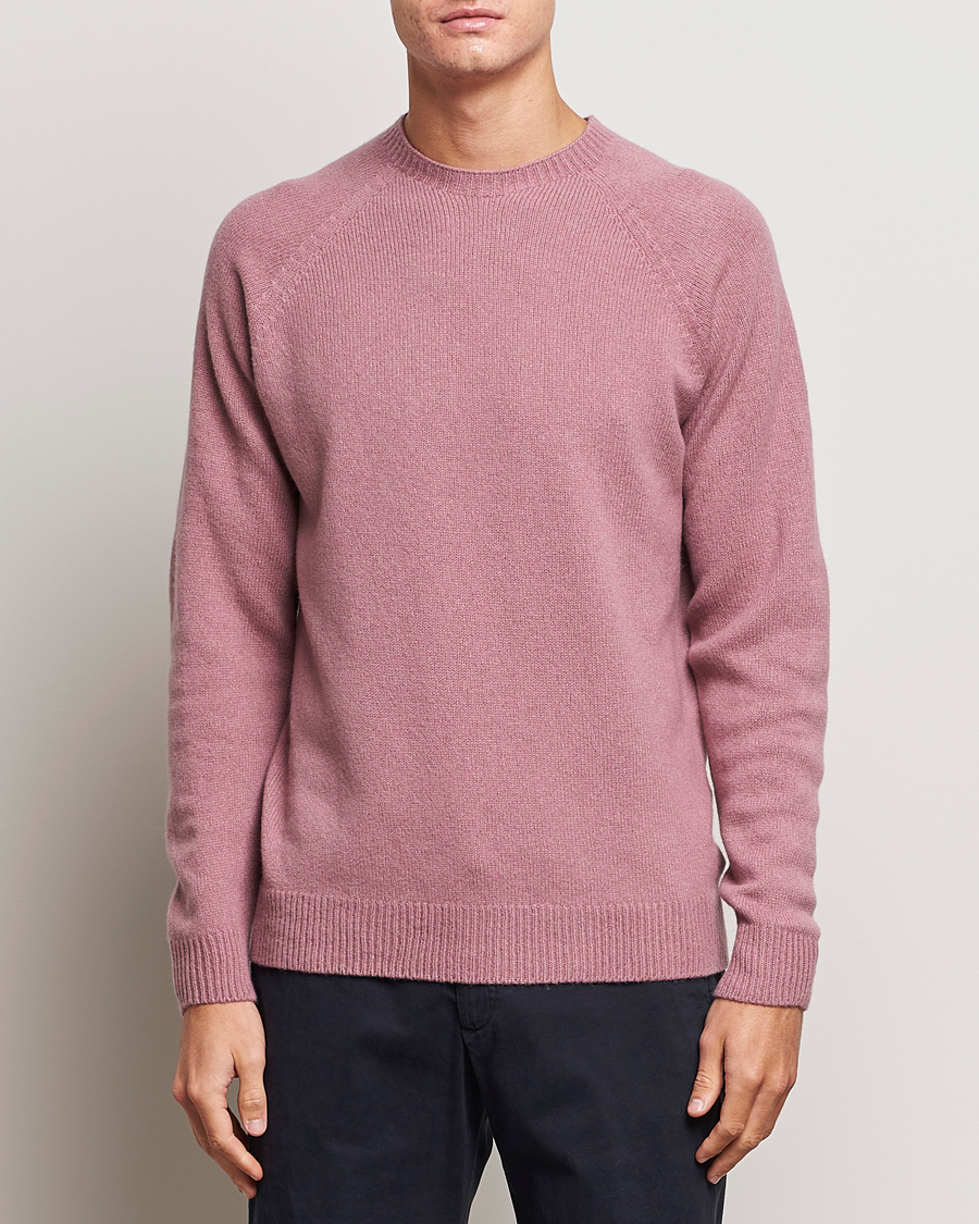Hombres | Jerséis y prendas de punto | Sunspel | Lambswool Crewneck Vintage Pink