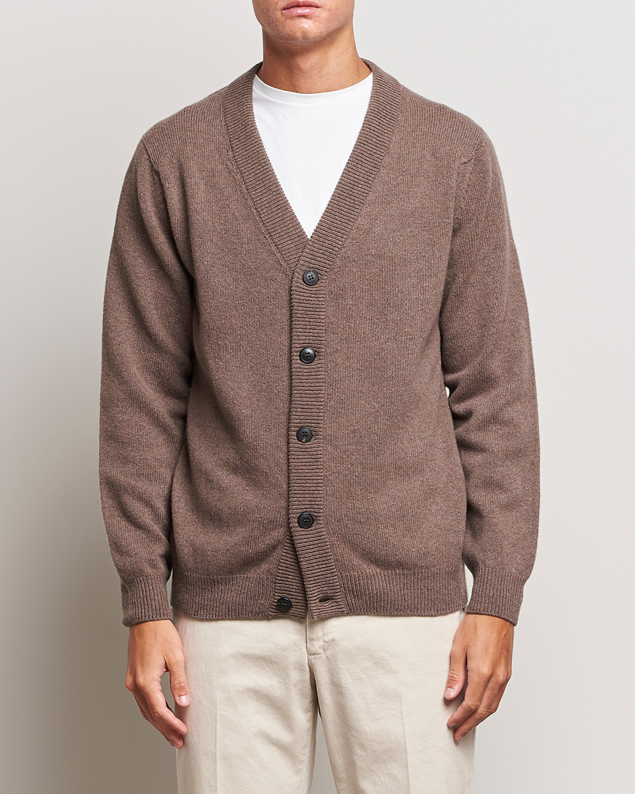 Hombres | Jerséis y prendas de punto | Sunspel | Lambswool Cardigan Cedar