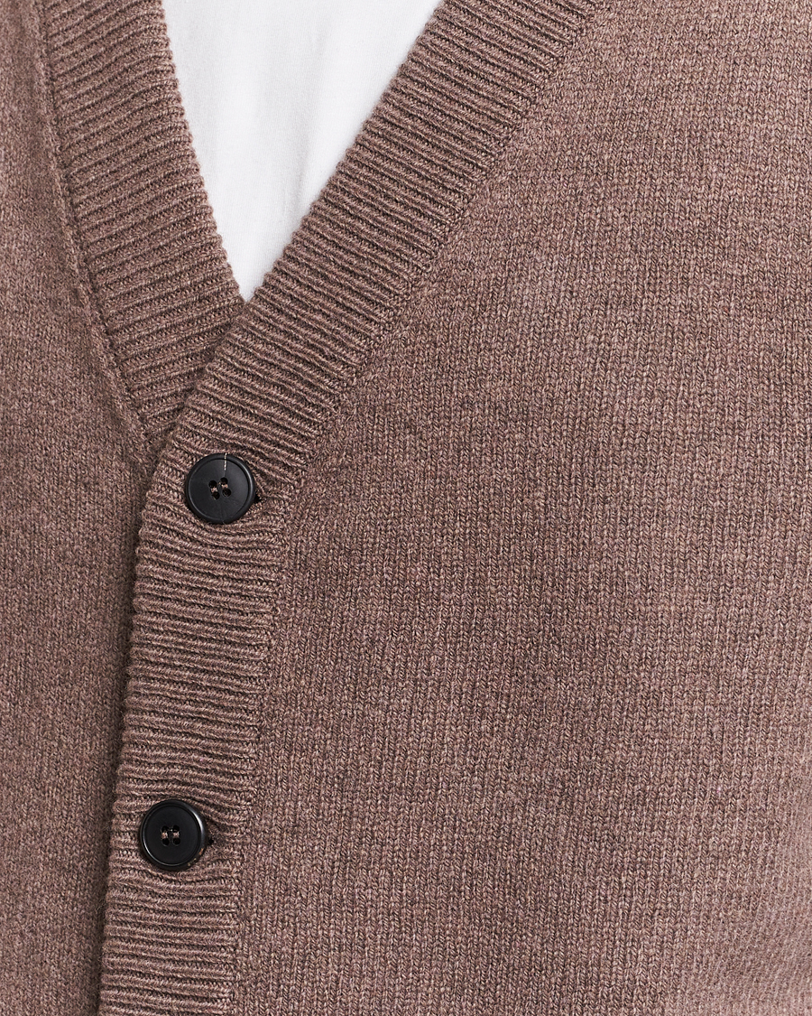 Hombres | Jerséis y prendas de punto | Sunspel | Lambswool Cardigan Cedar