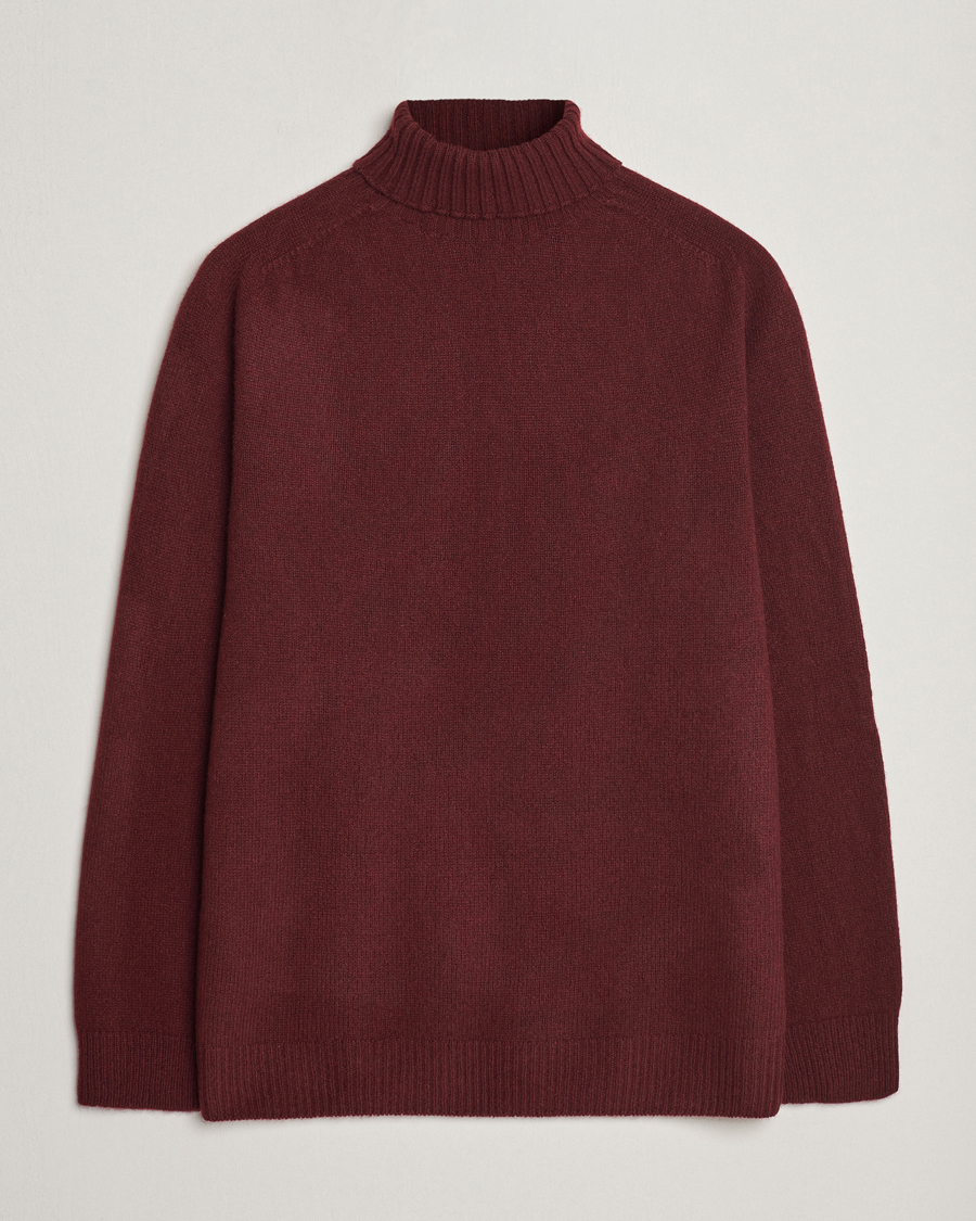 Hombres | Jerséis y prendas de punto | Sunspel | Lambswool Rollneck Maroon