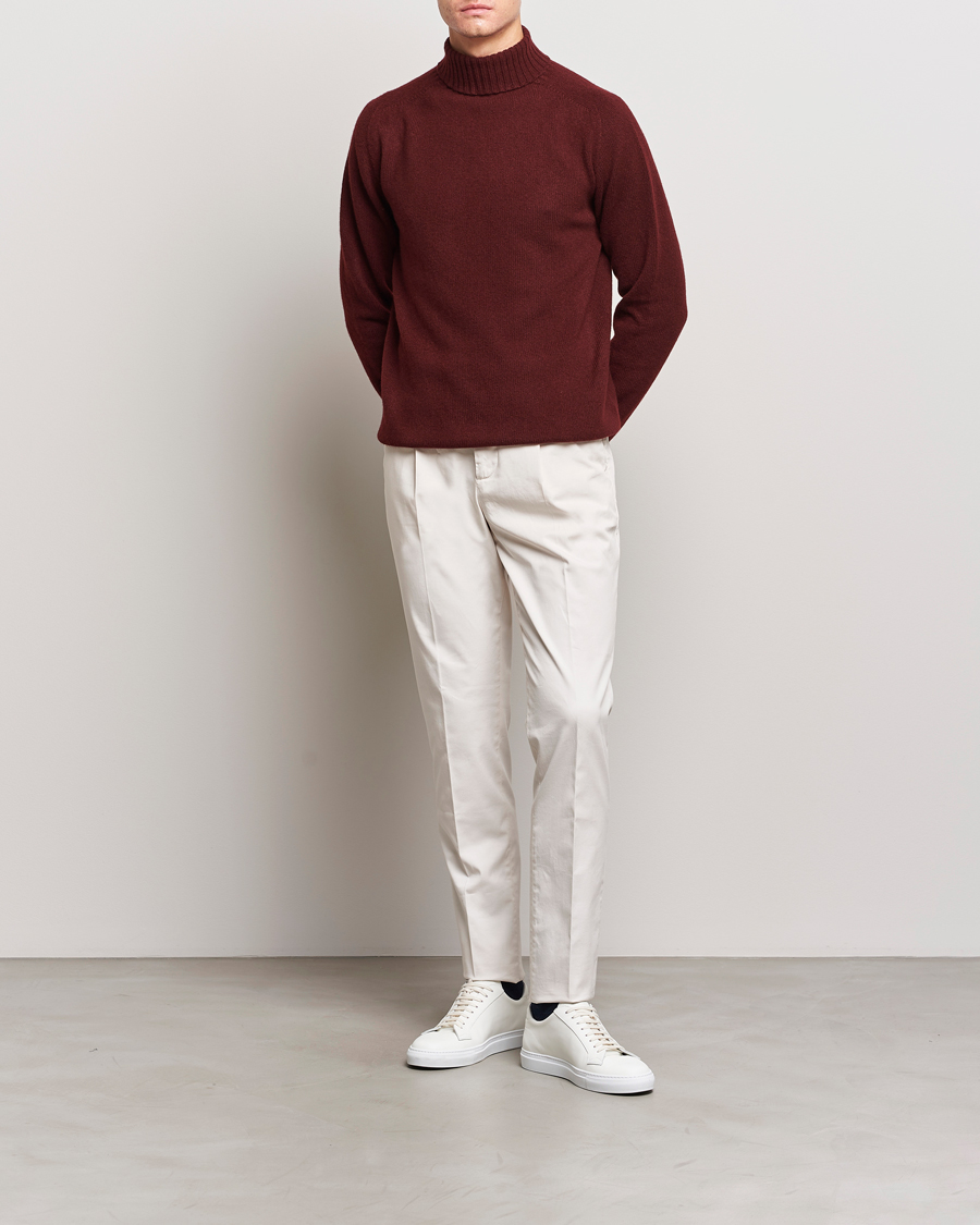 Hombres | Jerséis y prendas de punto | Sunspel | Lambswool Rollneck Maroon