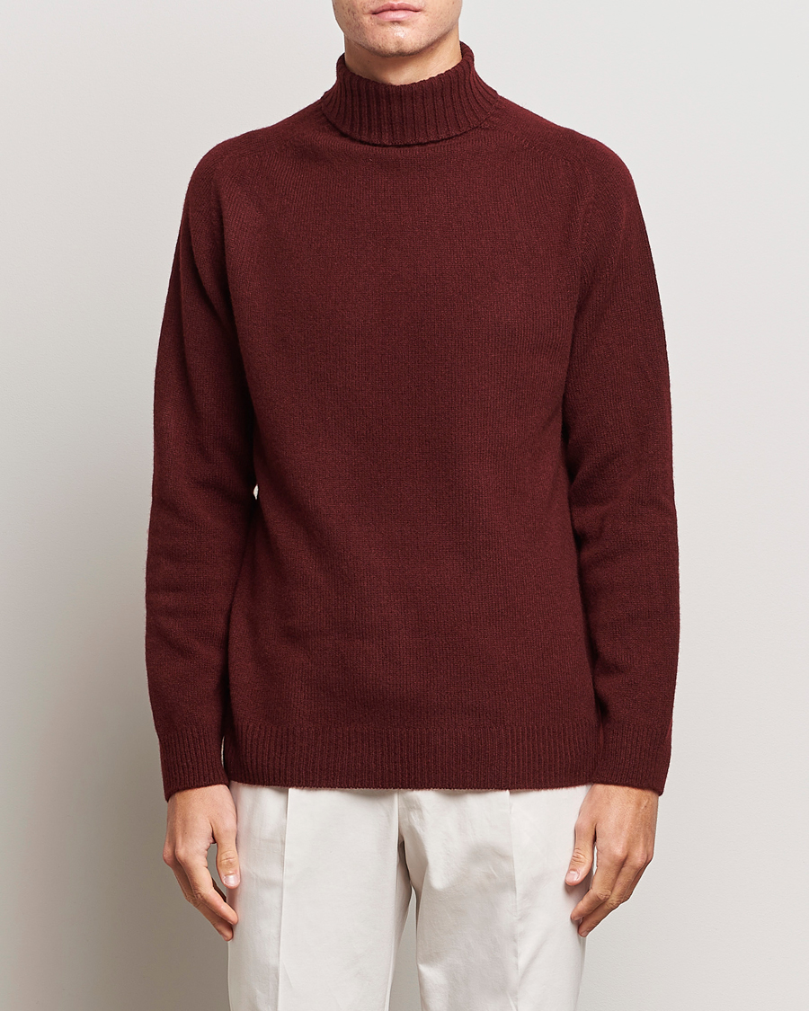 Hombres | Jerséis y prendas de punto | Sunspel | Lambswool Rollneck Maroon