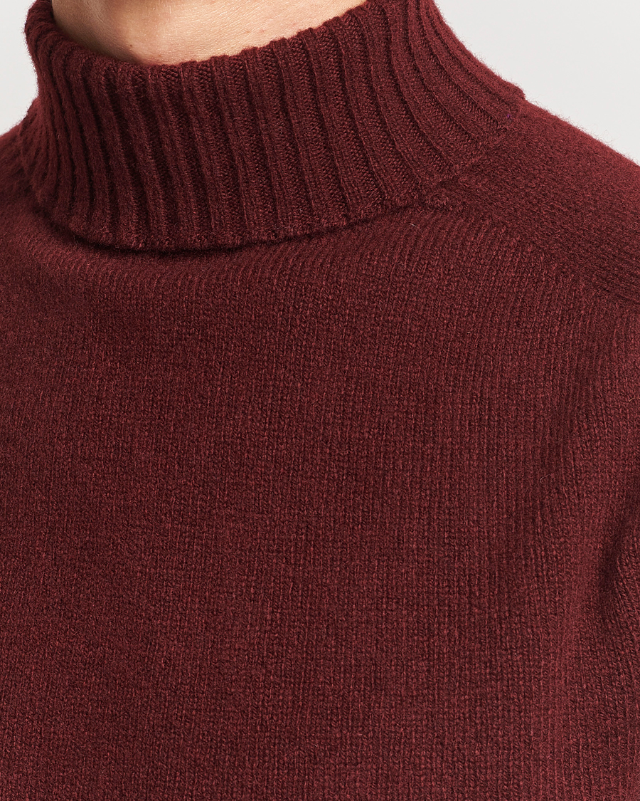 Hombres | Jerséis y prendas de punto | Sunspel | Lambswool Rollneck Maroon