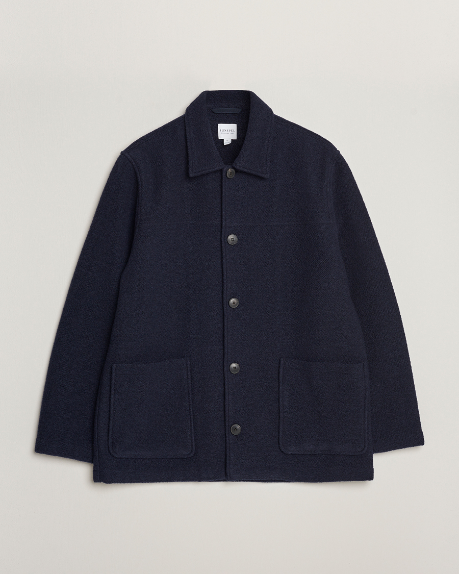 Hombres | Abrigos y chaquetas | Sunspel | Double Faced Chore Jacket Navy