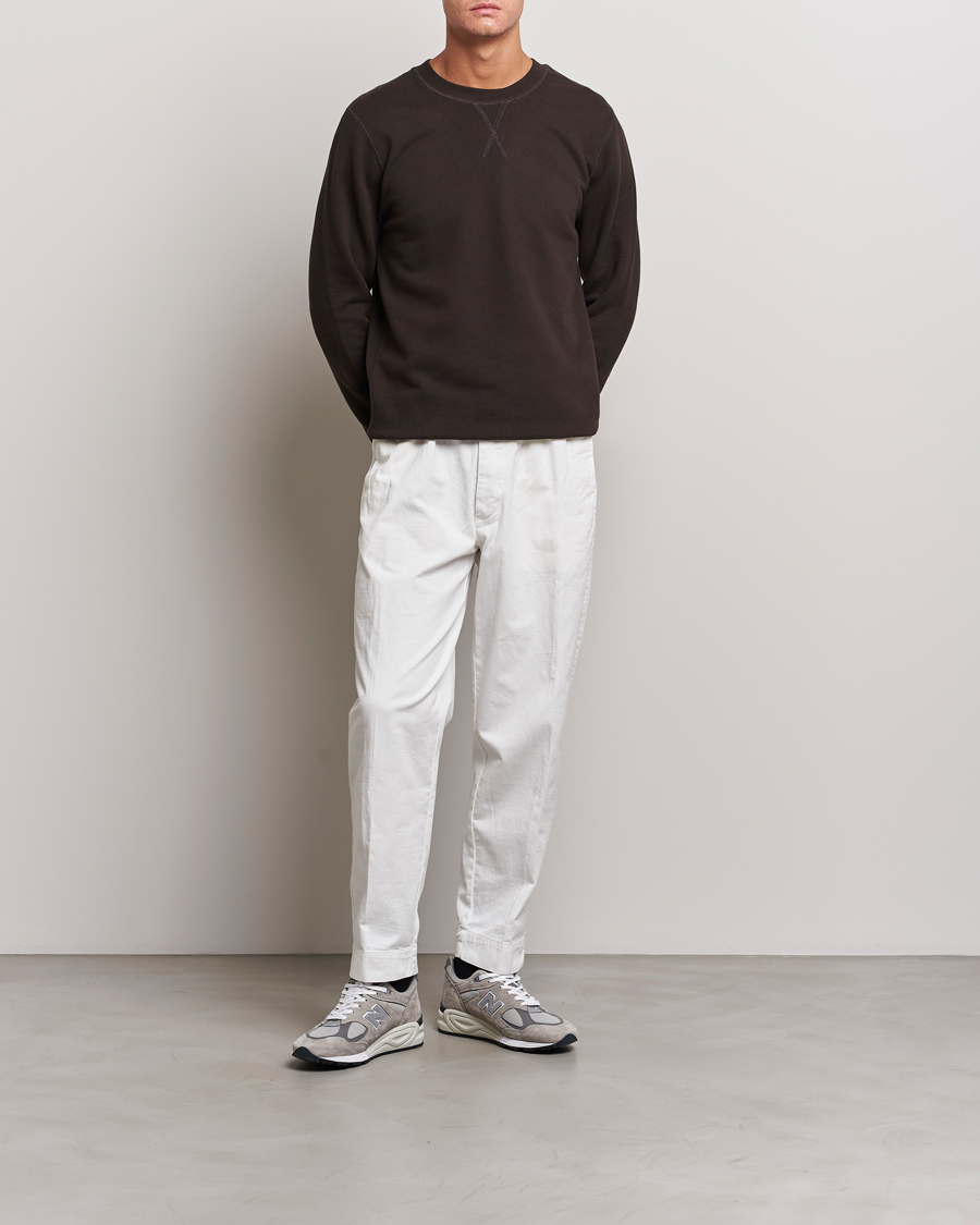 Hombres | Jerséis y prendas de punto | Sunspel | Loopback Sweatshirt Coffee