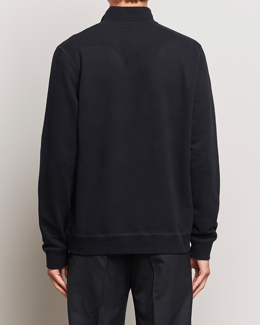Hombres | Jerséis y prendas de punto | Sunspel | Loopback Half Zip Sweatshirt Black