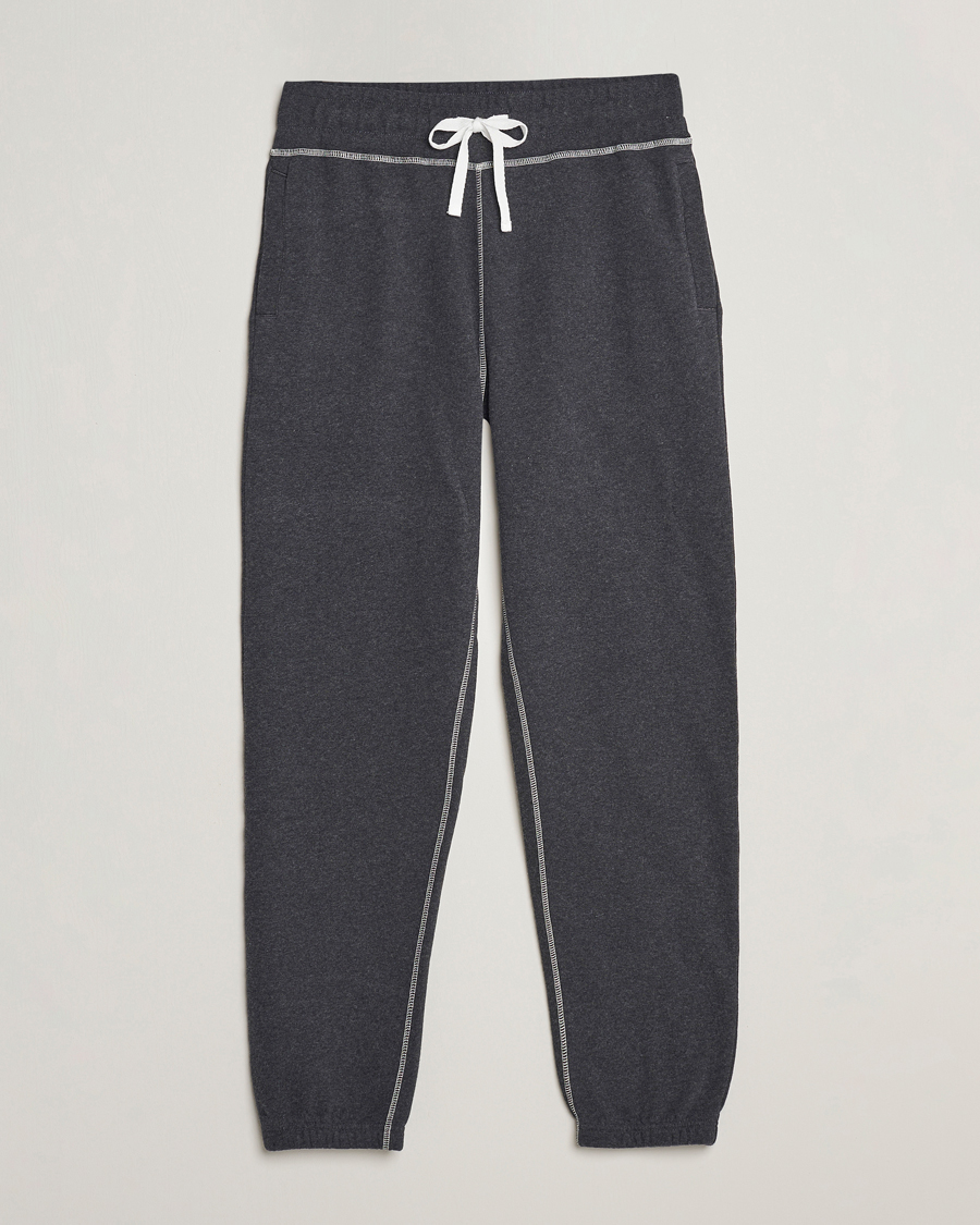 Hombres | Pantalones | Sunspel | Fleecback Joggers Charcoal Melange