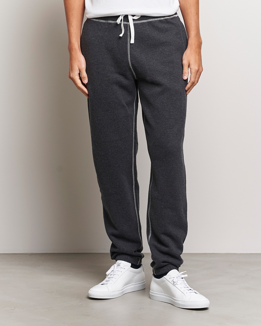 Hombres | Pantalones | Sunspel | Fleecback Joggers Charcoal Melange