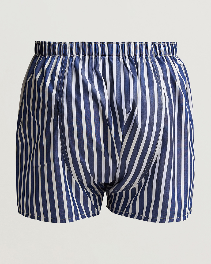 Hombres | Ropa interior y calcetines | Sunspel | Cotton Gingham Boxer White/Navy
