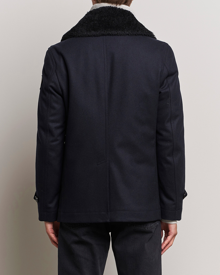 Hombres | Abrigos y chaquetas | Belstaff | Ashridge Sherling Wool Peacoat Dark Ink