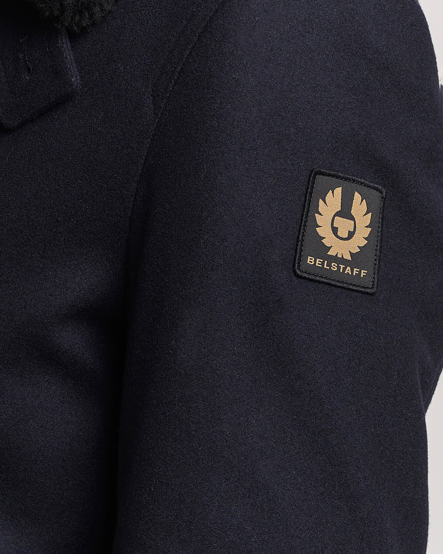 Hombres | Abrigos y chaquetas | Belstaff | Ashridge Sherling Wool Peacoat Dark Ink