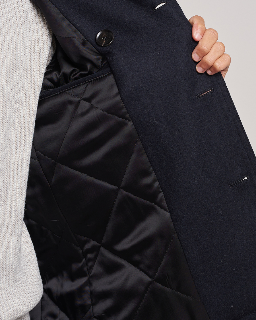 Hombres | Abrigos y chaquetas | Belstaff | Ashridge Sherling Wool Peacoat Dark Ink