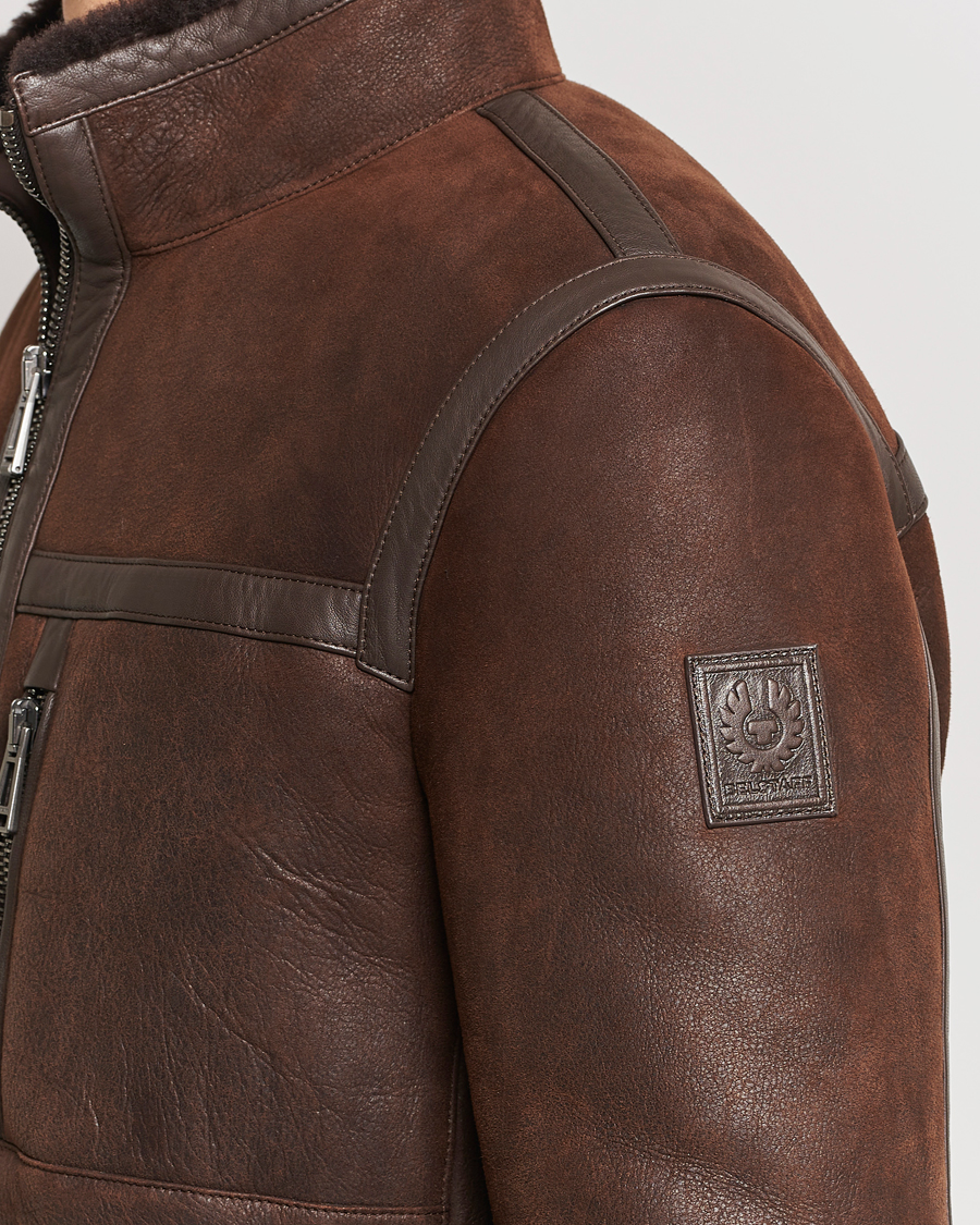 Hombres | Abrigos y chaquetas | Belstaff | Tundra Sherling Leather Jacket Earth Brown