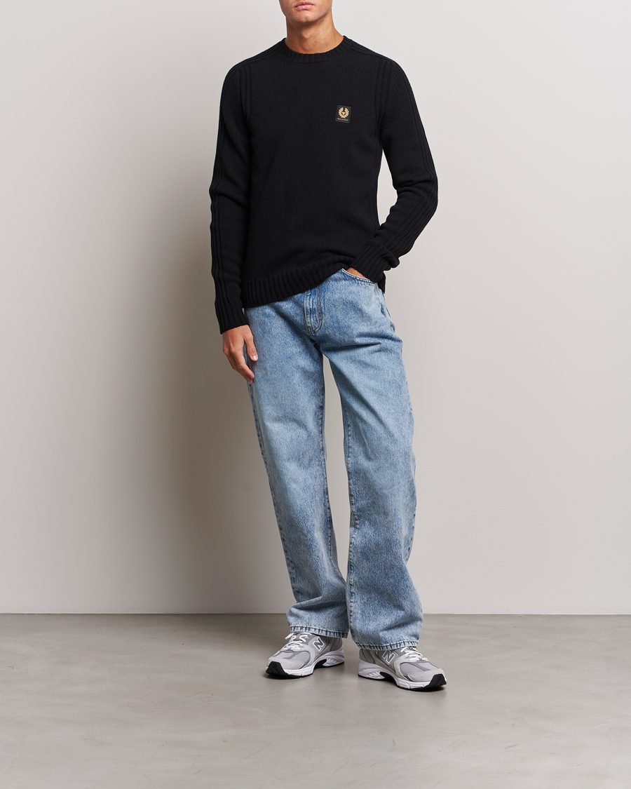 Hombres | Jerséis y prendas de punto | Belstaff | Watch Wool Crewneck Black