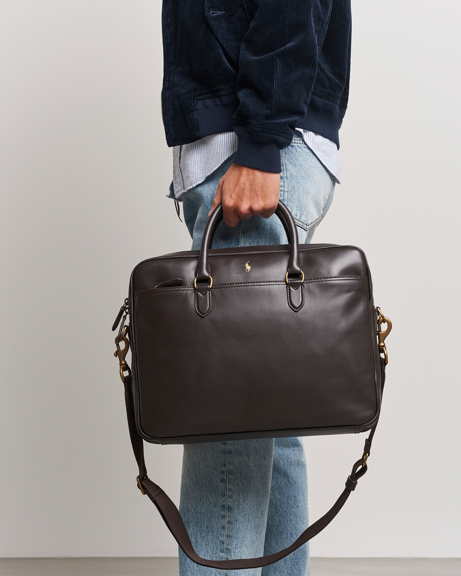 Hombres | Bolsos | Polo Ralph Lauren | Leather Commuter Bag Dark Brown