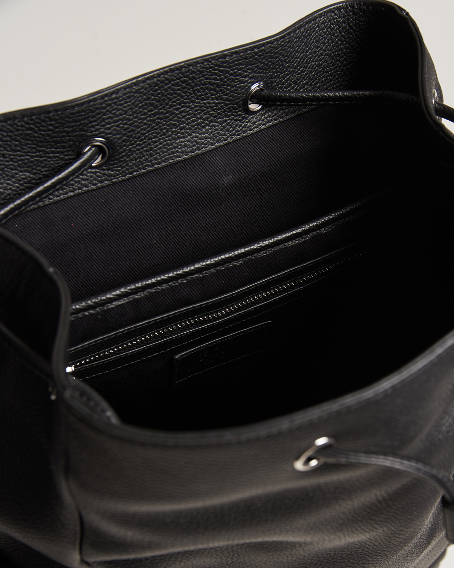 Hombres | Polo Ralph Lauren Flap Leather Backpack Black | Polo Ralph Lauren | Flap Leather Backpack Black