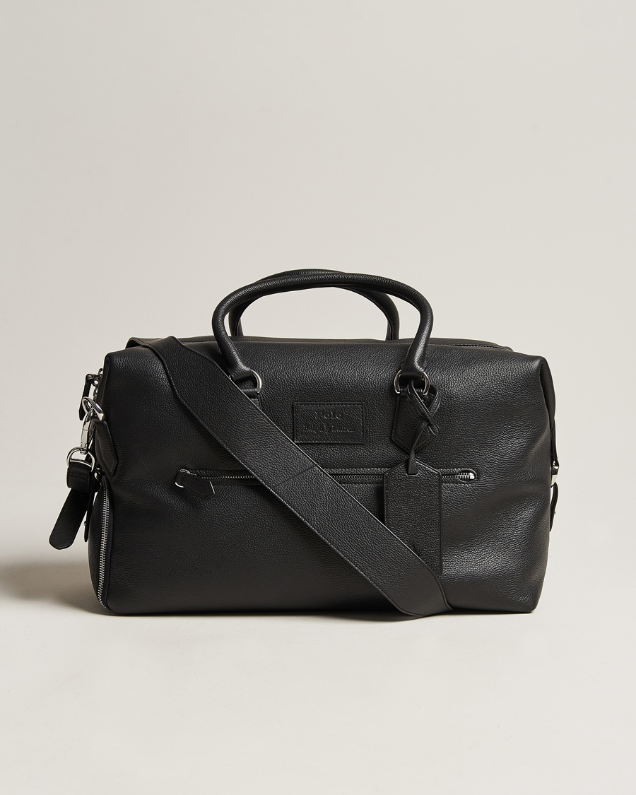 Hombres | Polo Ralph Lauren Pebbled Leather Dufflebag Black | Polo Ralph Lauren | Pebbled Leather Dufflebag Black