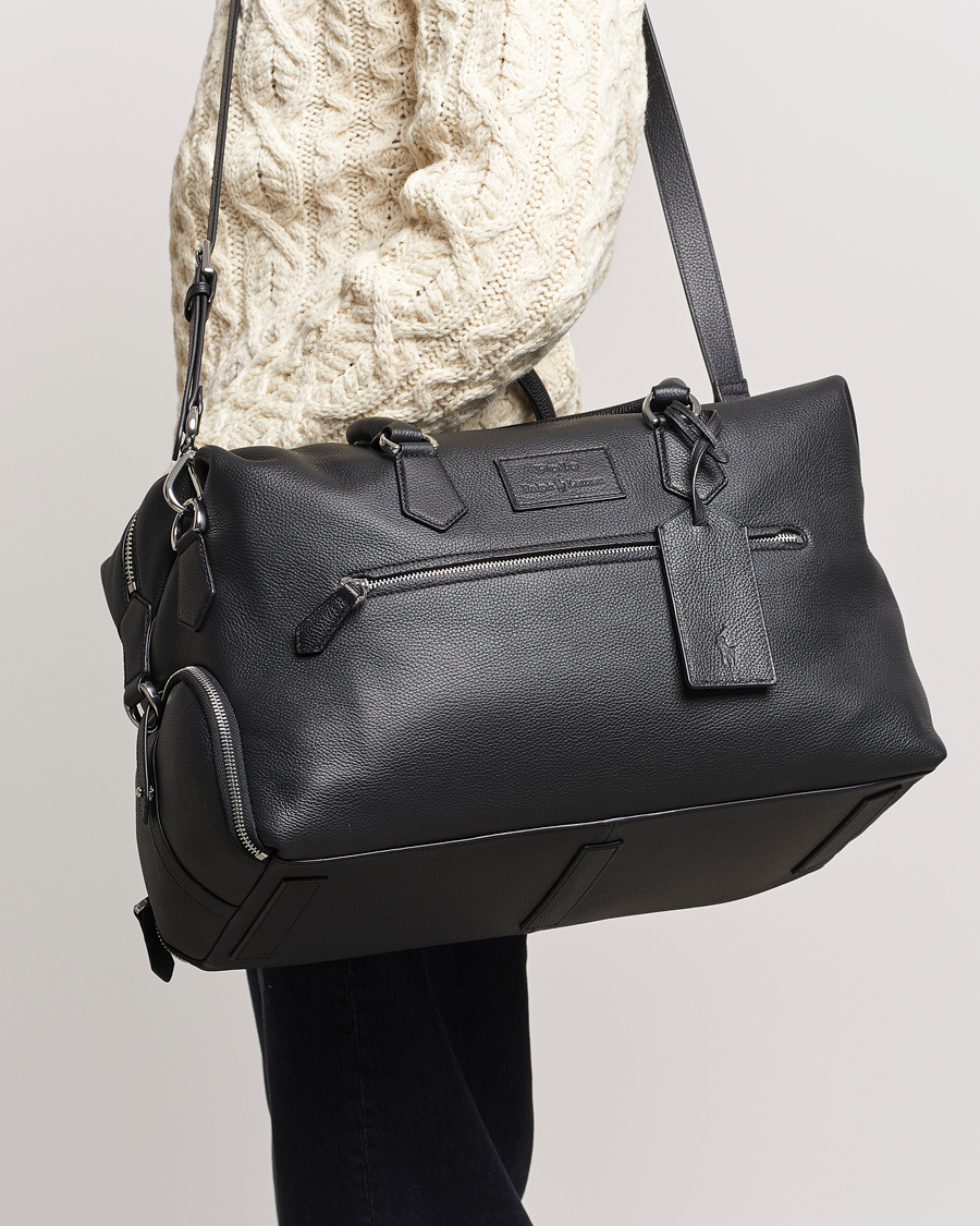 Hombres | Polo Ralph Lauren Pebbled Leather Dufflebag Black | Polo Ralph Lauren | Pebbled Leather Dufflebag Black