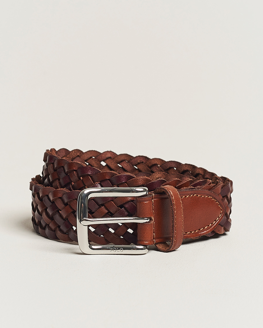 Hombres | Polo Ralph Lauren Braided Belt Saddle Brown/Dk Brown | Polo Ralph Lauren | Braided Belt Saddle Brown/Dk Brown