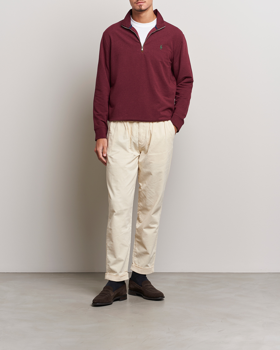 Hombres | Jerséis y prendas de punto | Polo Ralph Lauren Golf | Terry Jersey Half Zip Sweater Wine Heather