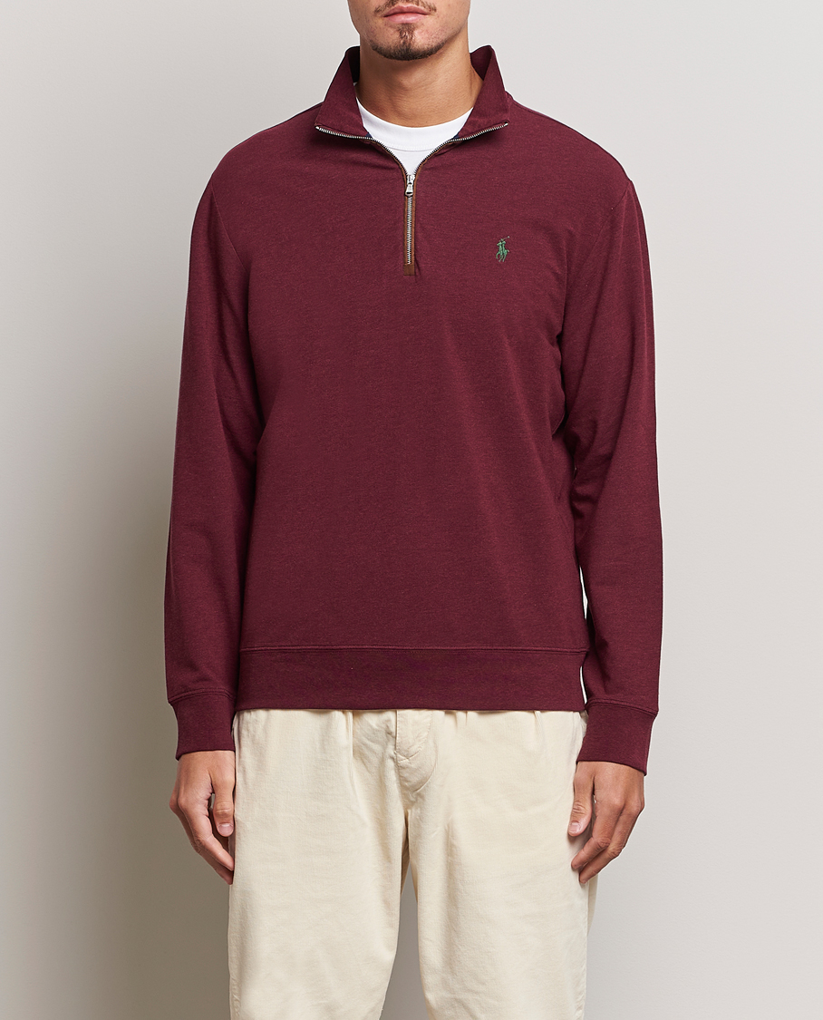 Hombres | Jerséis y prendas de punto | Polo Ralph Lauren Golf | Terry Jersey Half Zip Sweater Wine Heather