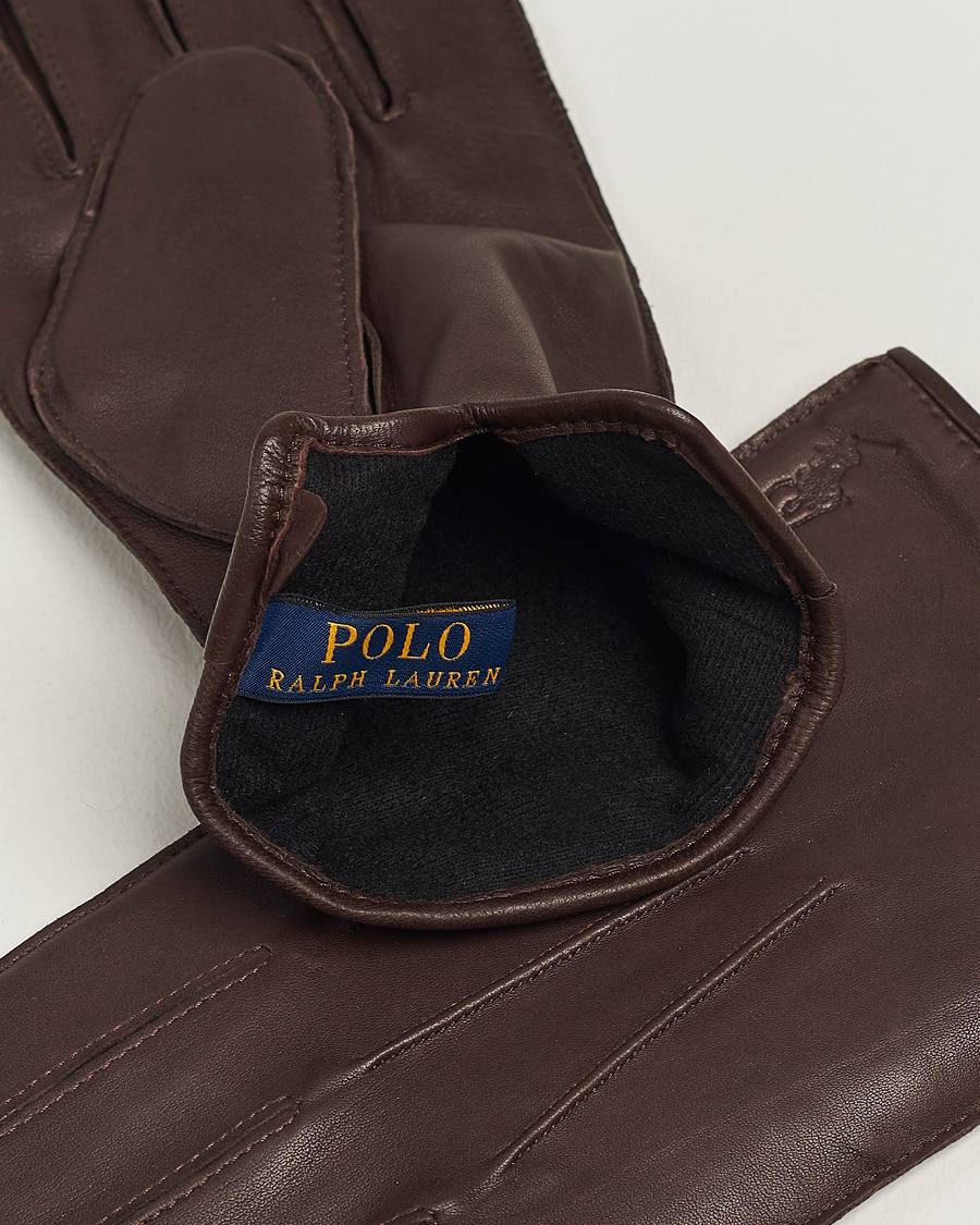Hombres | Polo Ralph Lauren Leather Gloves Dark Brown | Polo Ralph Lauren | Leather Gloves Dark Brown